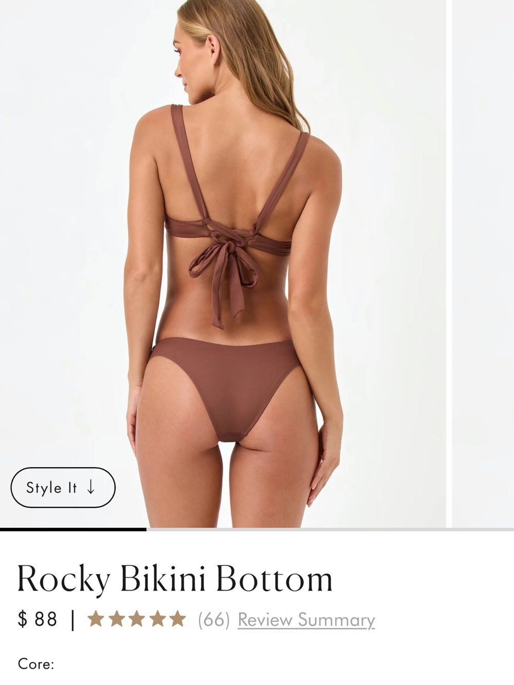NWT L*Space Rocky Bikini Bottom Cafe Size XS - Picture 3 of 5